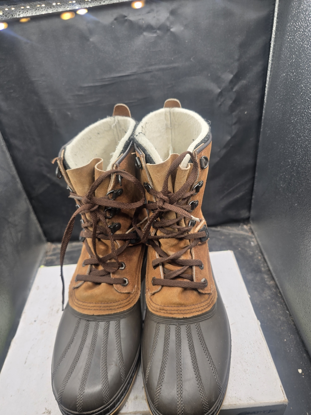 Sorel Men's Brown and Black Waterproof Lace-Up Winter Boots